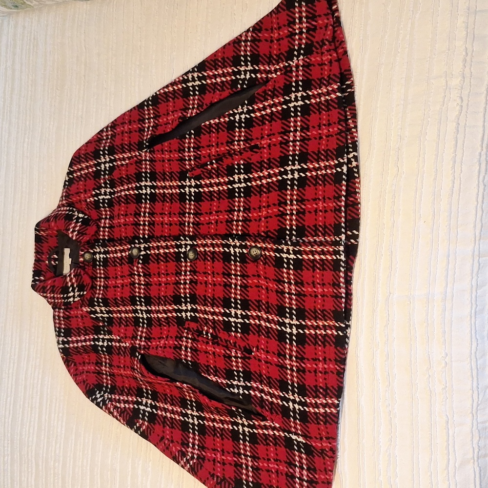 Talbots Cape Red and Black Plaid for Women